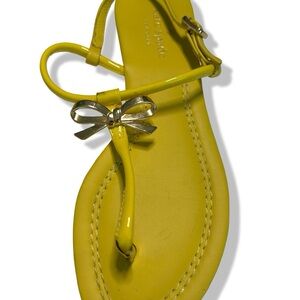 Kate Spade Yellow Sandals w/ Gold Metal Bow